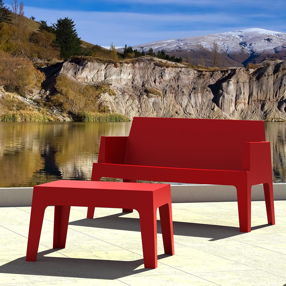 Box Resin Outdoor Center Table Red