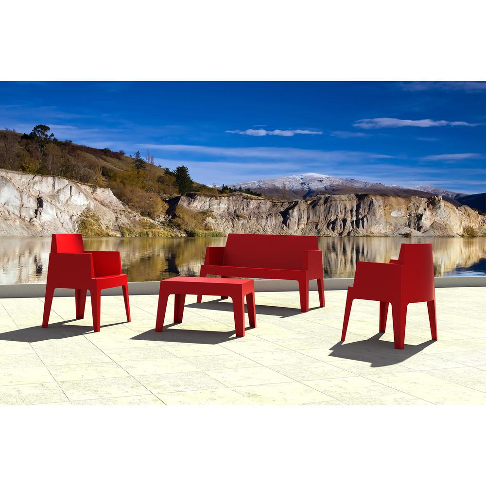 Box Resin Outdoor Center Table Red