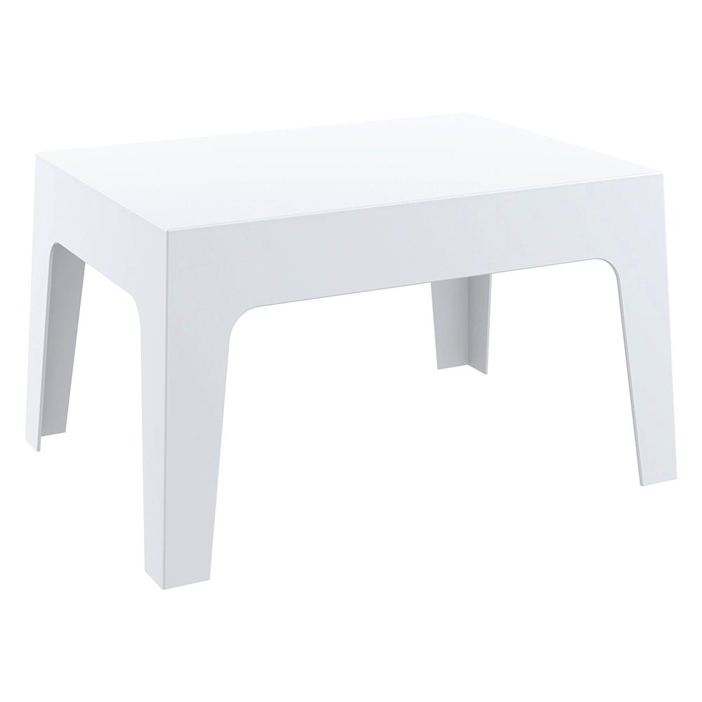 Box Resin Outdoor Center Table, White, Belen Kox