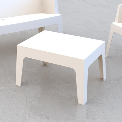 Box Resin Outdoor Center Table, White, Belen Kox