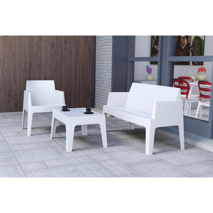 Box Resin Outdoor Center Table, White, Belen Kox