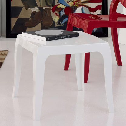 Queen Polycarbonate Side Table Glossy White