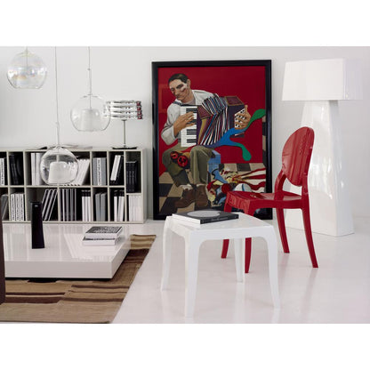 Queen Polycarbonate Side Table Glossy White
