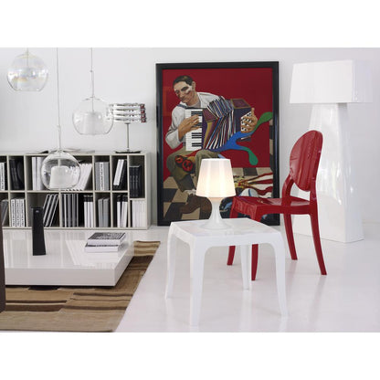 Queen Polycarbonate Side Table Glossy White
