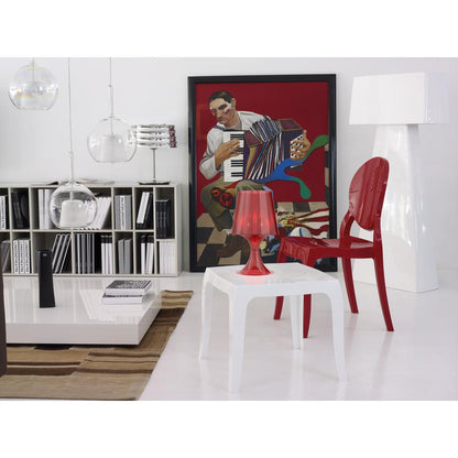 Queen Polycarbonate Side Table Glossy White