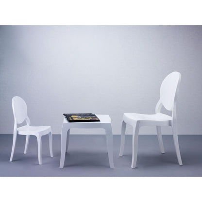 Queen Polycarbonate Side Table Glossy White
