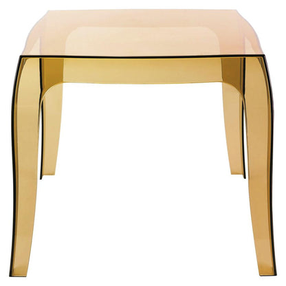 Queen Polycarbonate Side Table Transparent Amber