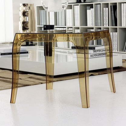 Queen Polycarbonate Side Table Transparent Amber