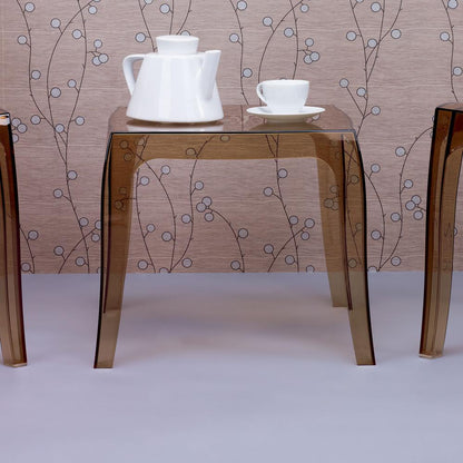 Queen Polycarbonate Side Table Transparent Amber