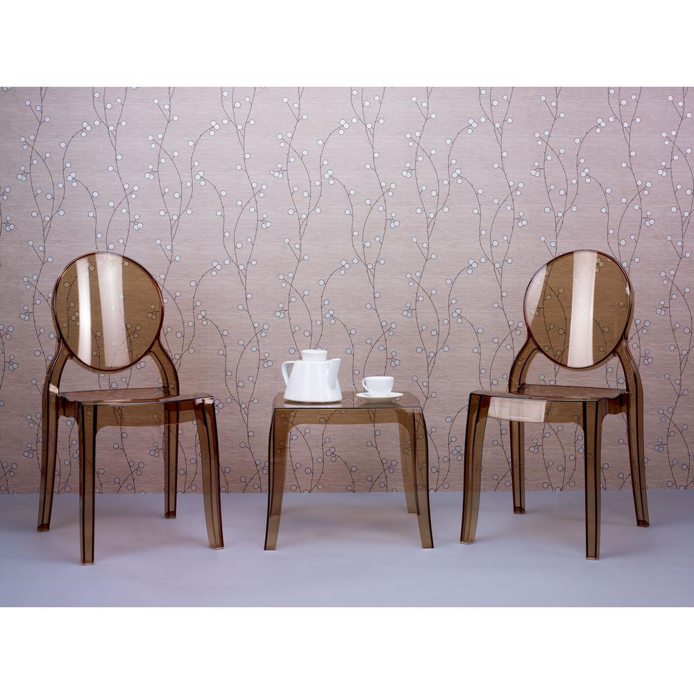 Queen Polycarbonate Side Table Transparent Amber