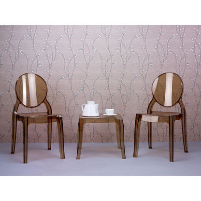 Queen Polycarbonate Side Table Transparent Amber