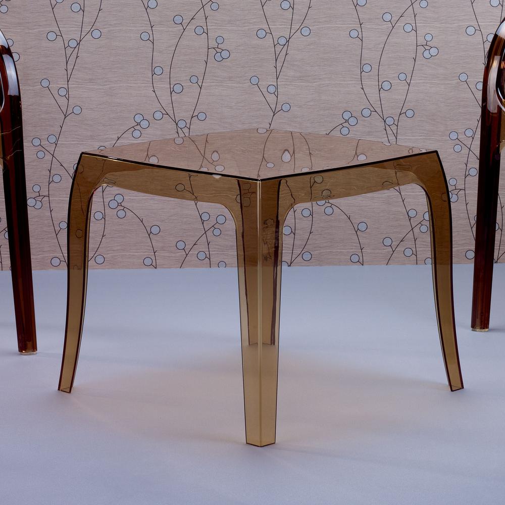 Queen Polycarbonate Side Table Transparent Amber