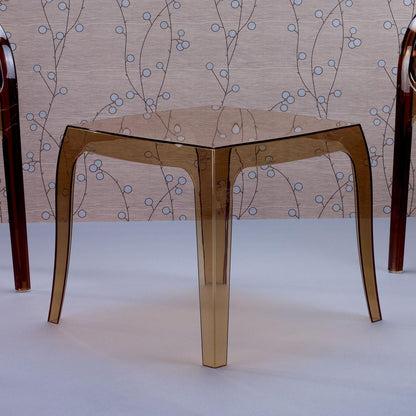 Queen Polycarbonate Side Table Transparent Amber