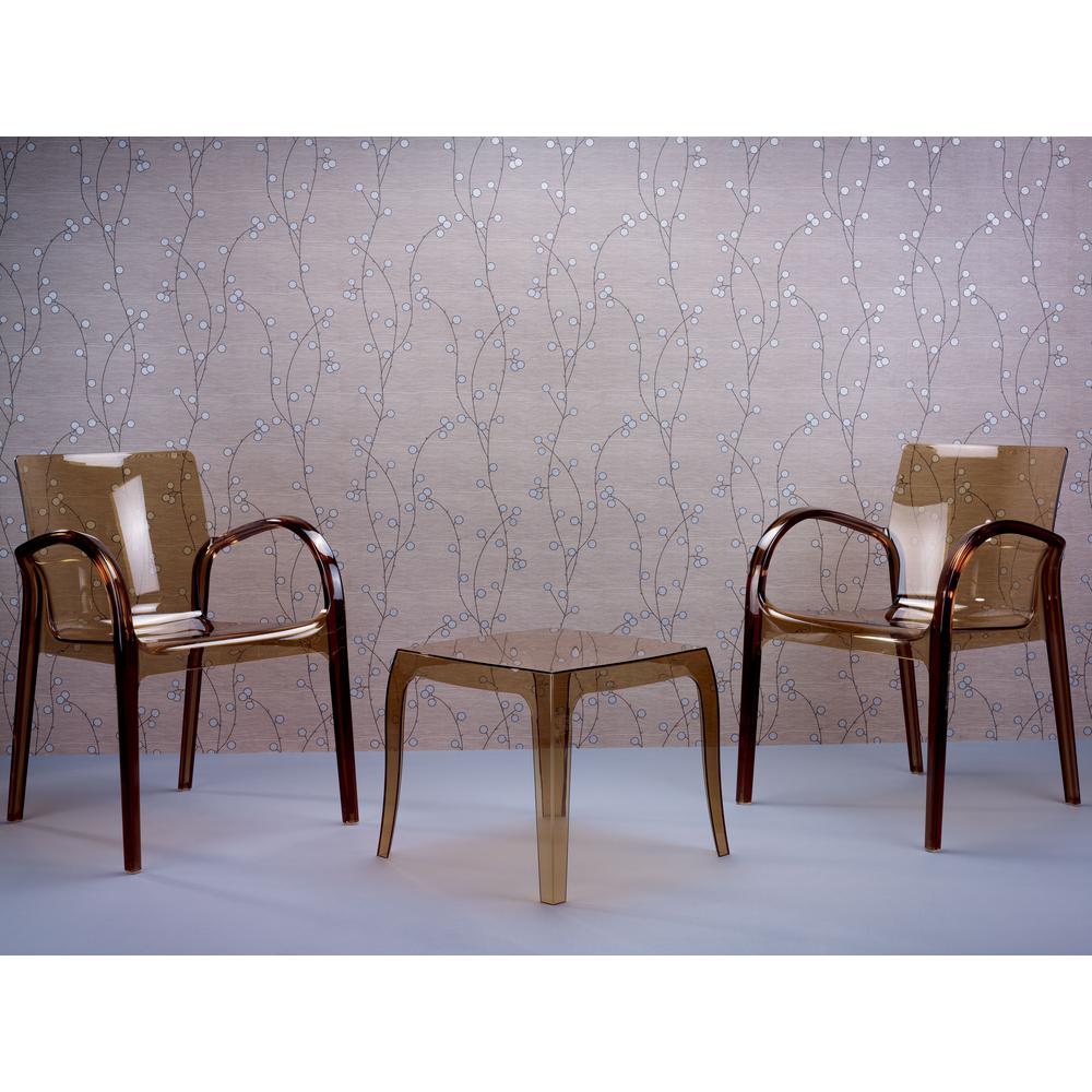 Queen Polycarbonate Side Table Transparent Amber