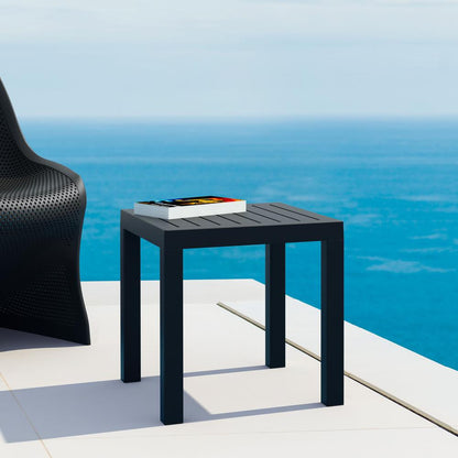 Ocean Square Resin Side Table Black
