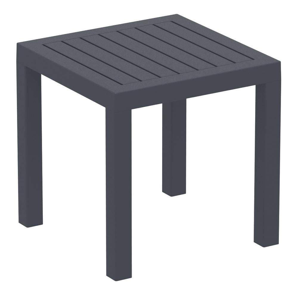 Ocean Square Resin Side Table Dark Gray