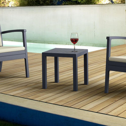 Ocean Square Resin Side Table Dark Gray