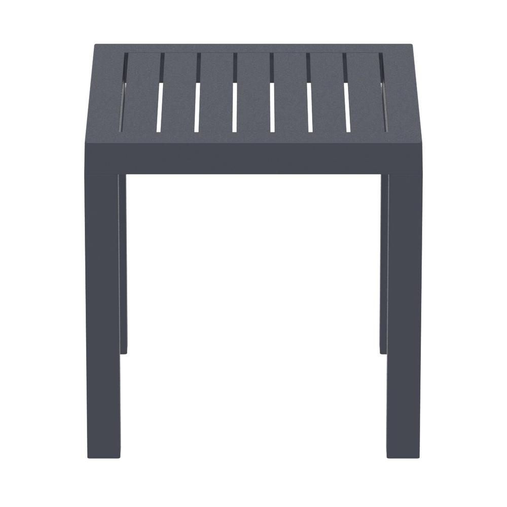 Ocean Square Resin Side Table Dark Gray
