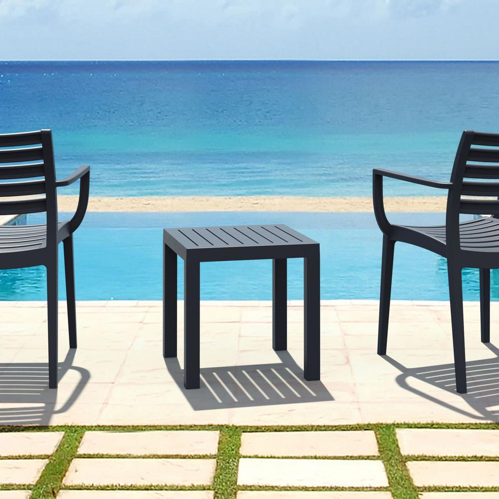 Ocean Square Resin Side Table Dark Gray
