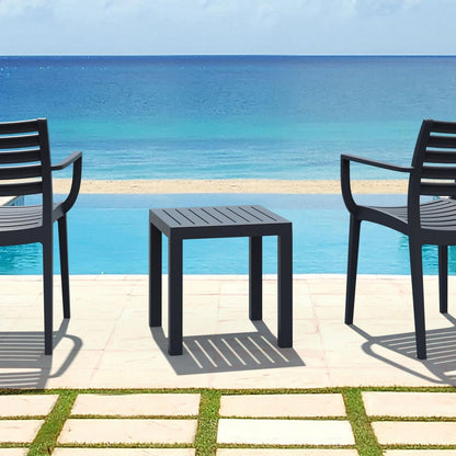 Ocean Square Resin Side Table Dark Gray