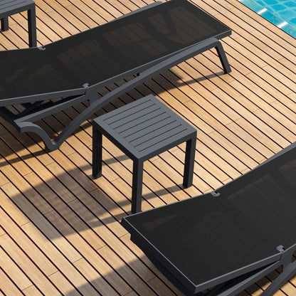 Ocean Square Resin Side Table Dark Gray