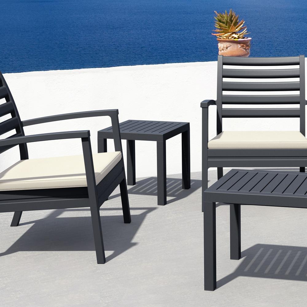 Ocean Square Resin Side Table Dark Gray