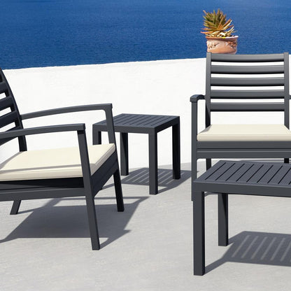 Ocean Square Resin Side Table Dark Gray