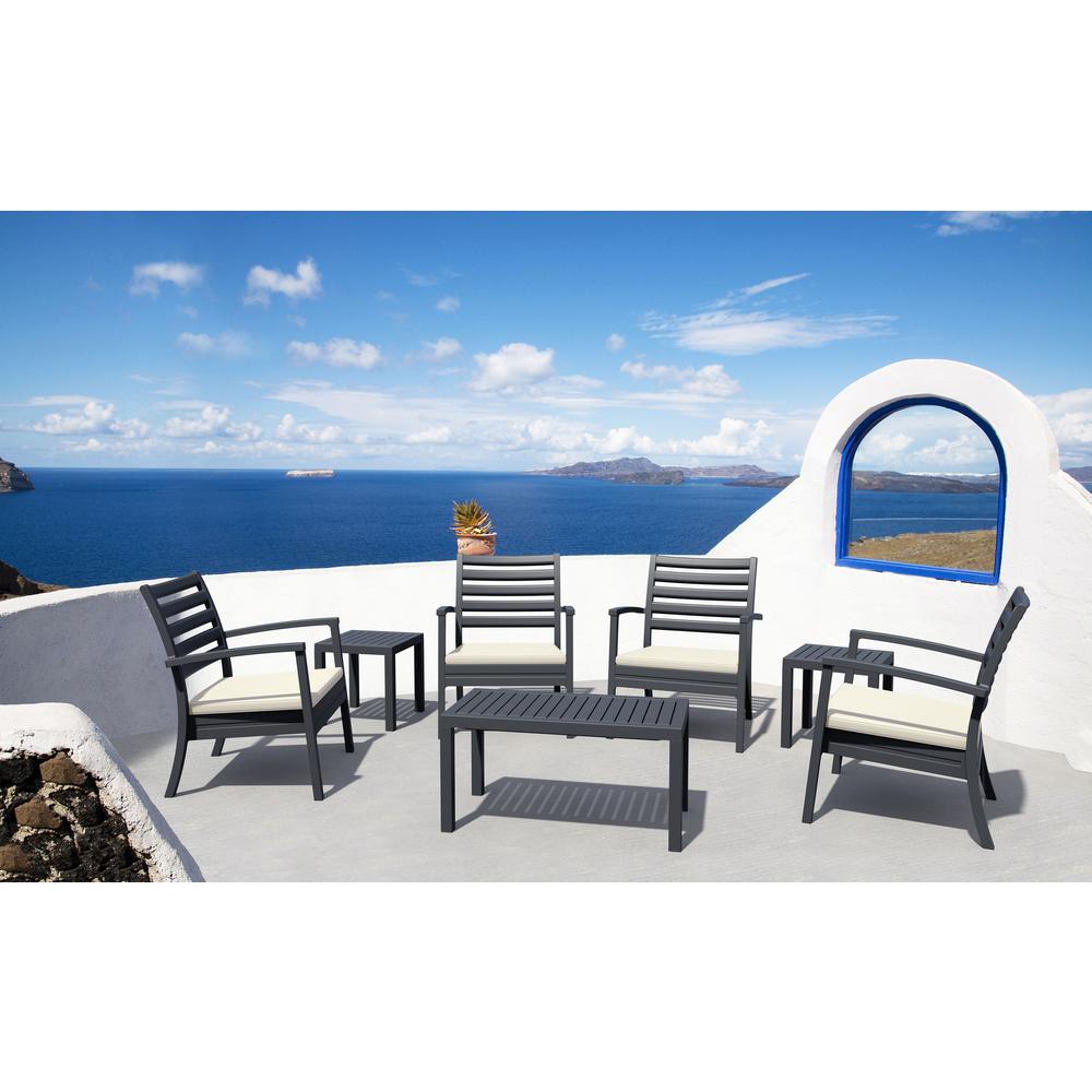 Ocean Square Resin Side Table Dark Gray