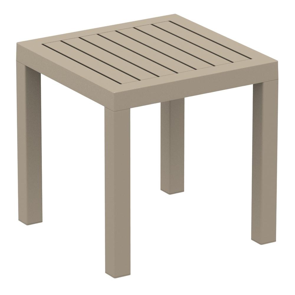 Square Resin Side Table, Taupe, Belen Kox
