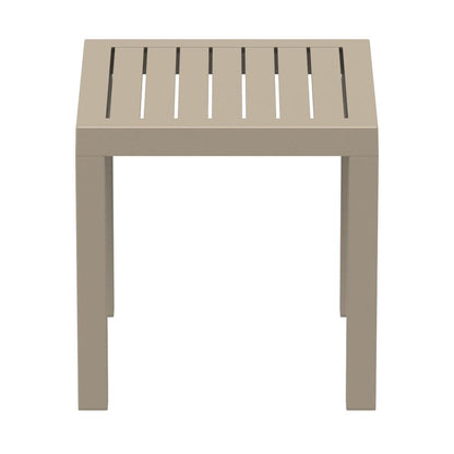 Ocean Square Resin Side Table Taupe