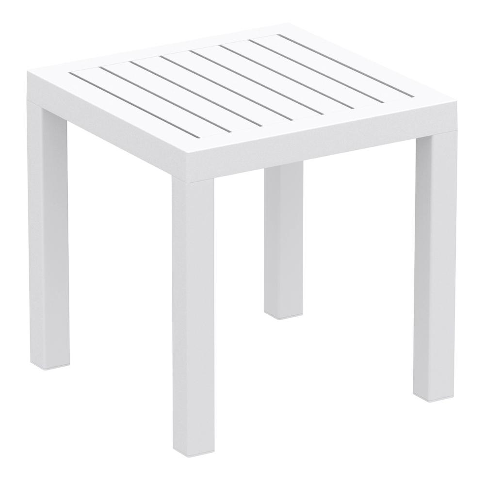 Square Resin Side Table, White, Belen Kox