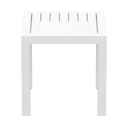 Square Resin Side Table, White, Belen Kox