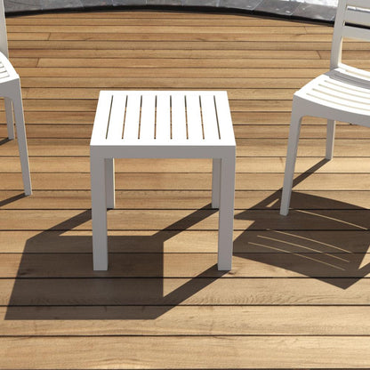Square Resin Side Table, White, Belen Kox