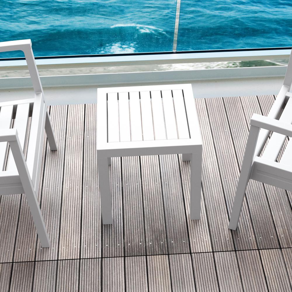 Square Resin Side Table, White, Belen Kox