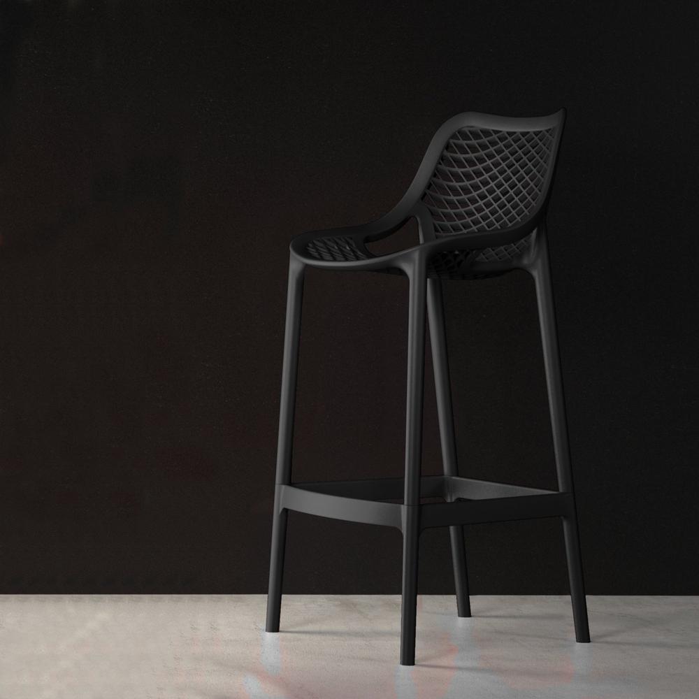 Outdoor Counter High Chair, Set of 2, Black, Belen Kox