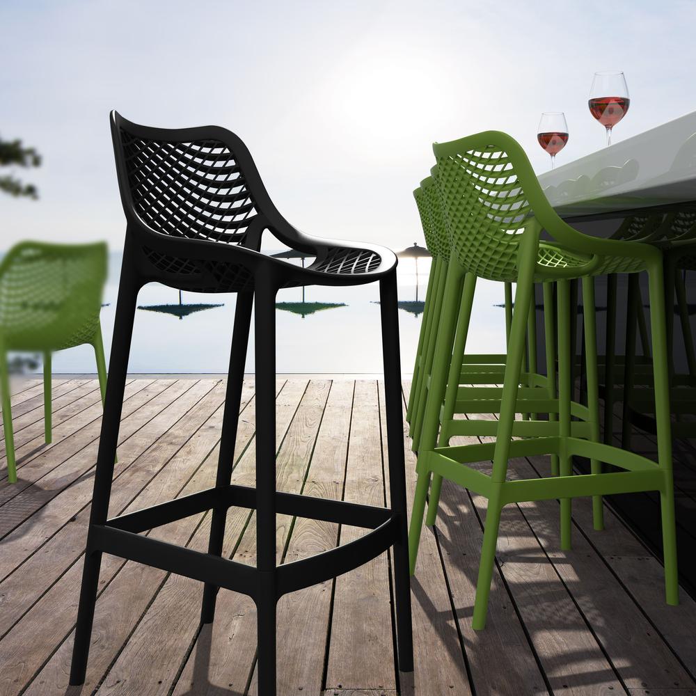 Outdoor Bar Chair, Set of 2, Black, Belen Kox