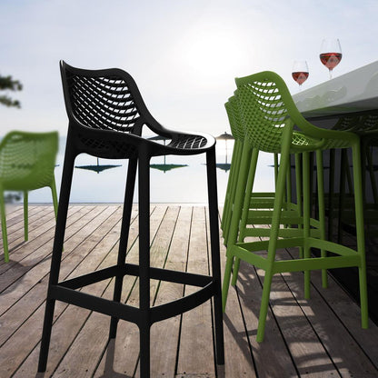 Outdoor Bar Chair, Set of 2, Black, Belen Kox