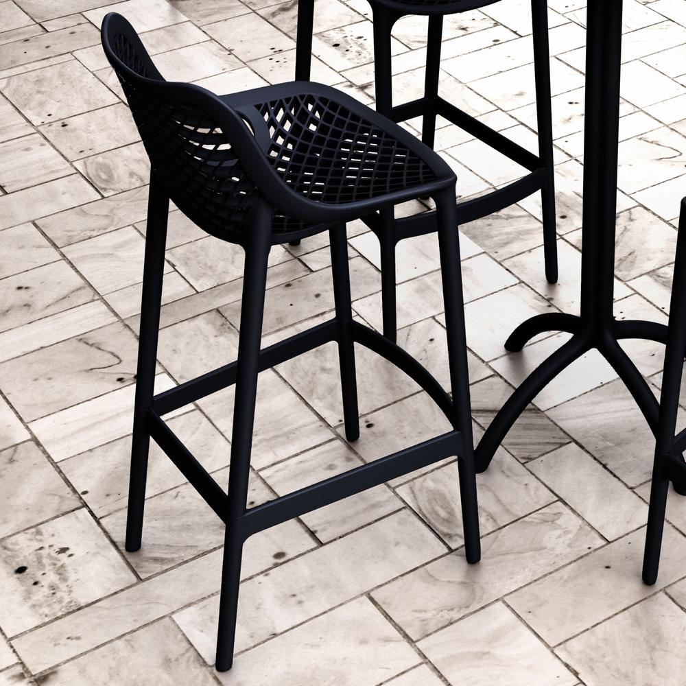 Outdoor Bar Chair, Set of 2, Black, Belen Kox