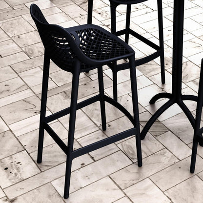 Outdoor Bar Chair, Set of 2, Black, Belen Kox