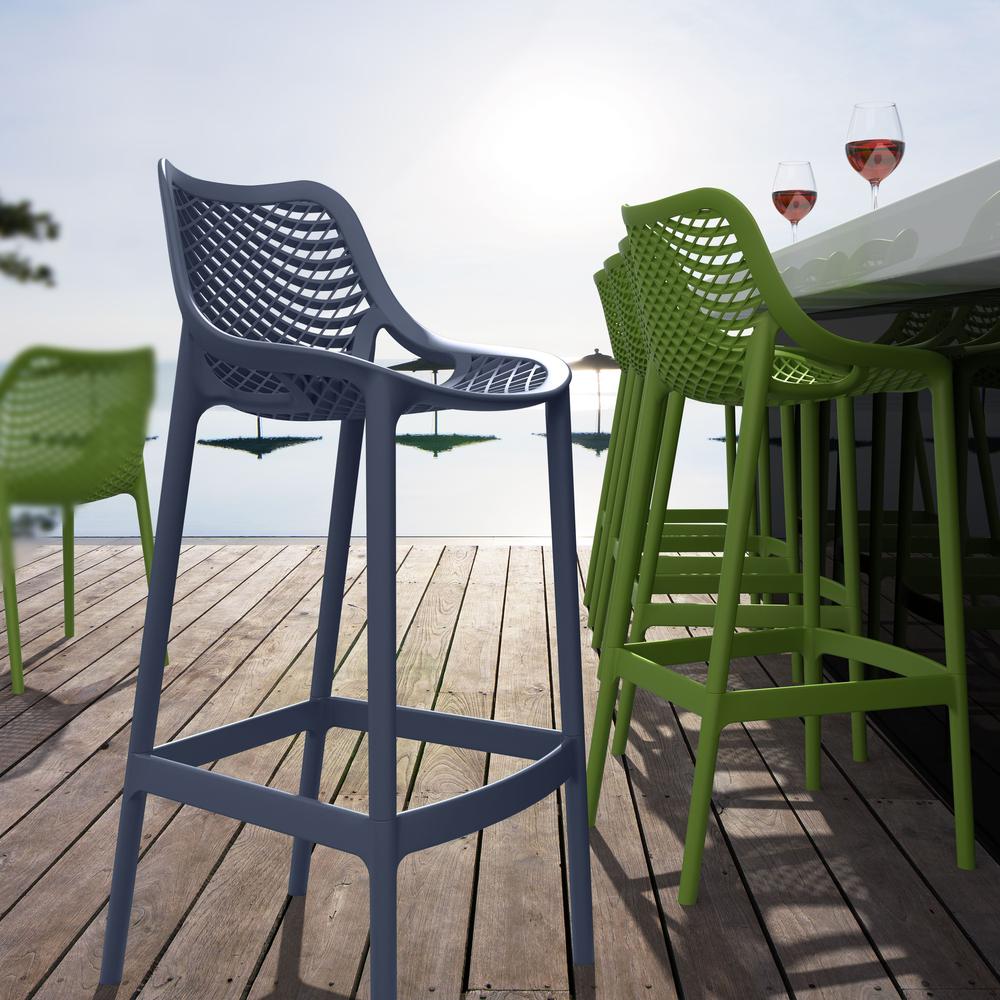Outdoor Bar Chair, Set of 2, Dark Gray, Belen Kox