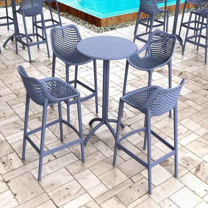 Outdoor Bar Chair, Set of 2, Dark Gray, Belen Kox