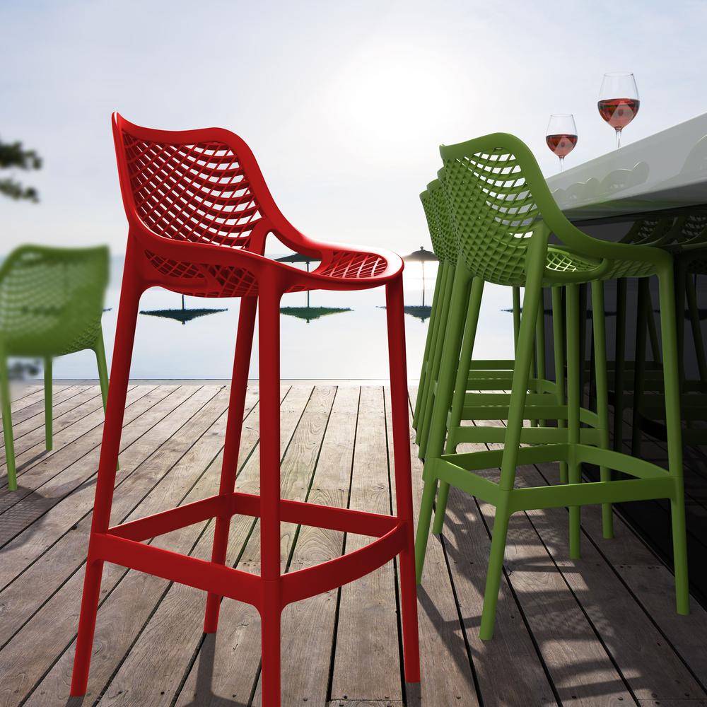 Bar Stool, Red, Set of 2, Belen Kox