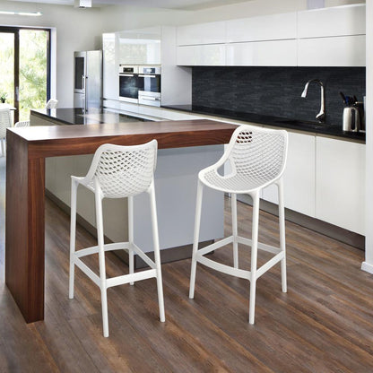 Bar Stool, Set Of 2, White, Belen Kox