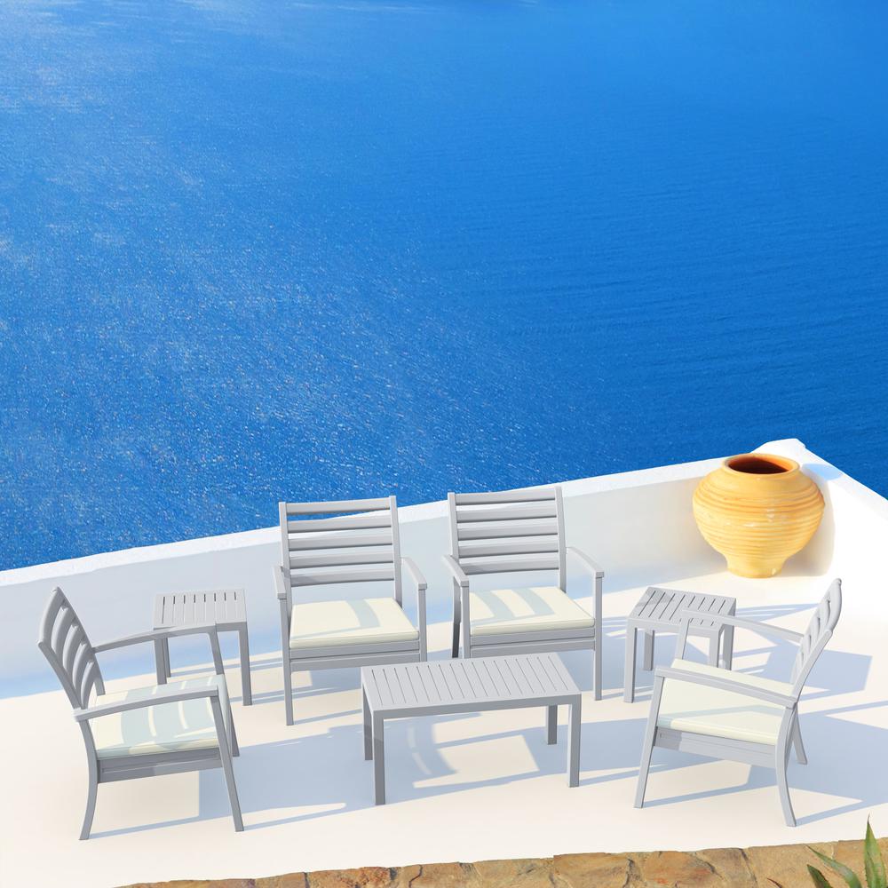 Ocean Rectangle Cofee Table Silver Gray