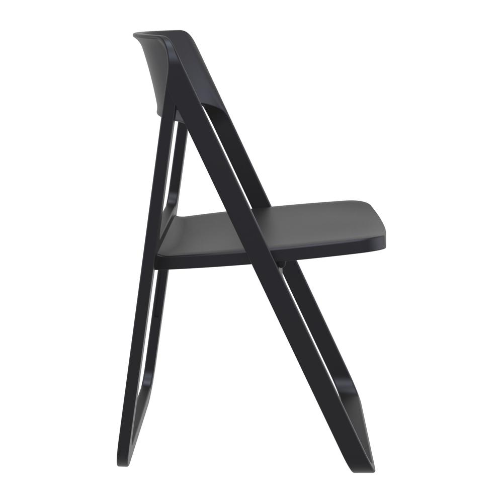 Dream Folding Outdoor Bistro Set with White Table and 2 Black Chairs