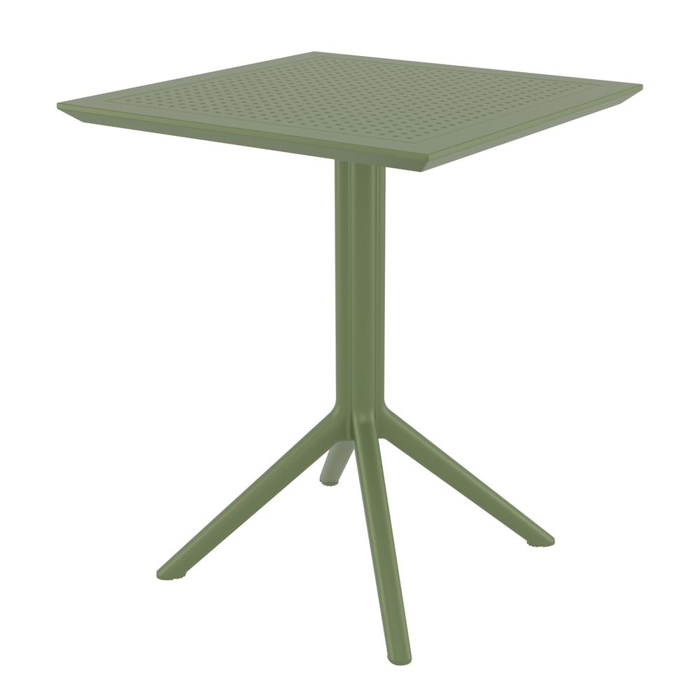 Dream Folding Outdoor Bistro Set with Olive Green Table and 2 Olive Green Chairs