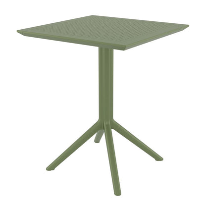 Dream Folding Outdoor Bistro Set with Olive Green Table and 2 Olive Green Chairs