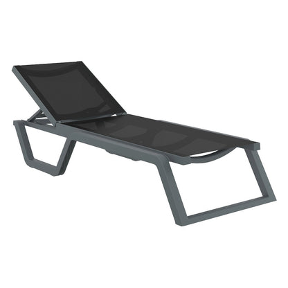 Rio Sling Chaise Dark Gray Frame Black Sling