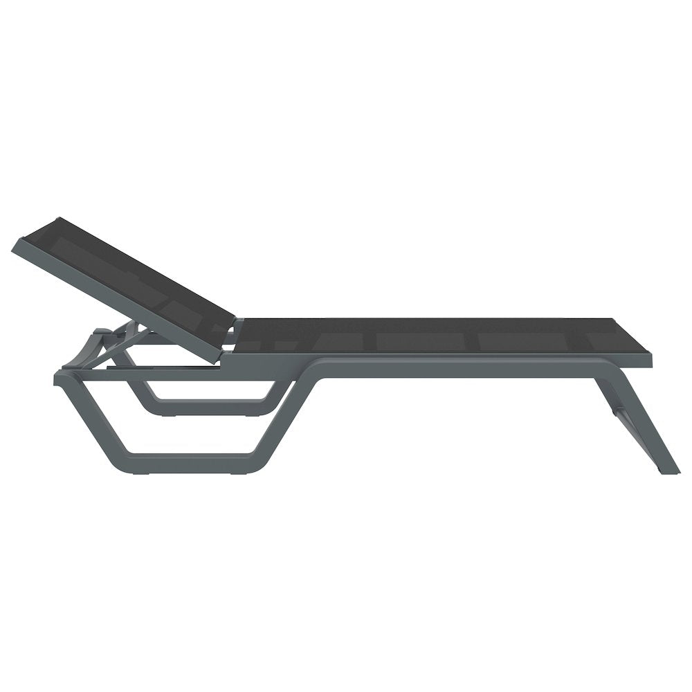 Rio Sling Chaise Dark Gray Frame Black Sling