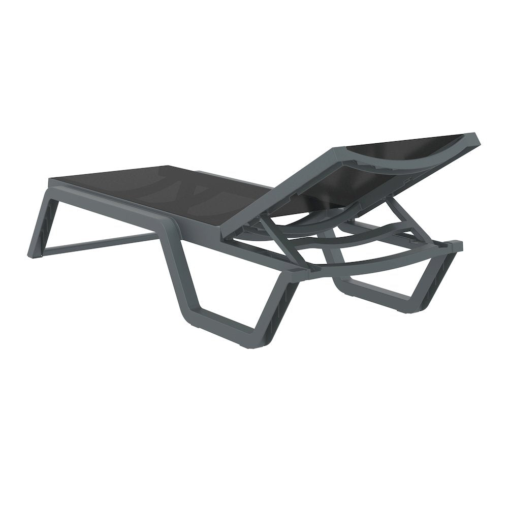Rio Sling Chaise Dark Gray Frame Black Sling